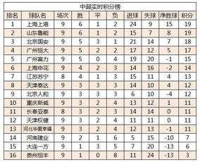 中超积分榜（中超积分榜最新排名山东鲁能） 第1张