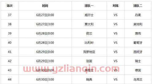 2021欧洲杯8强赛程表今天（2021欧洲杯八强赛程表） 第1张