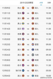 nba赛程表湖人（湖人球队赛程） 第1张
